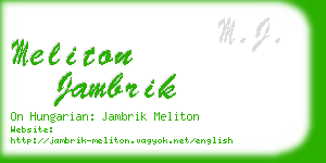 meliton jambrik business card